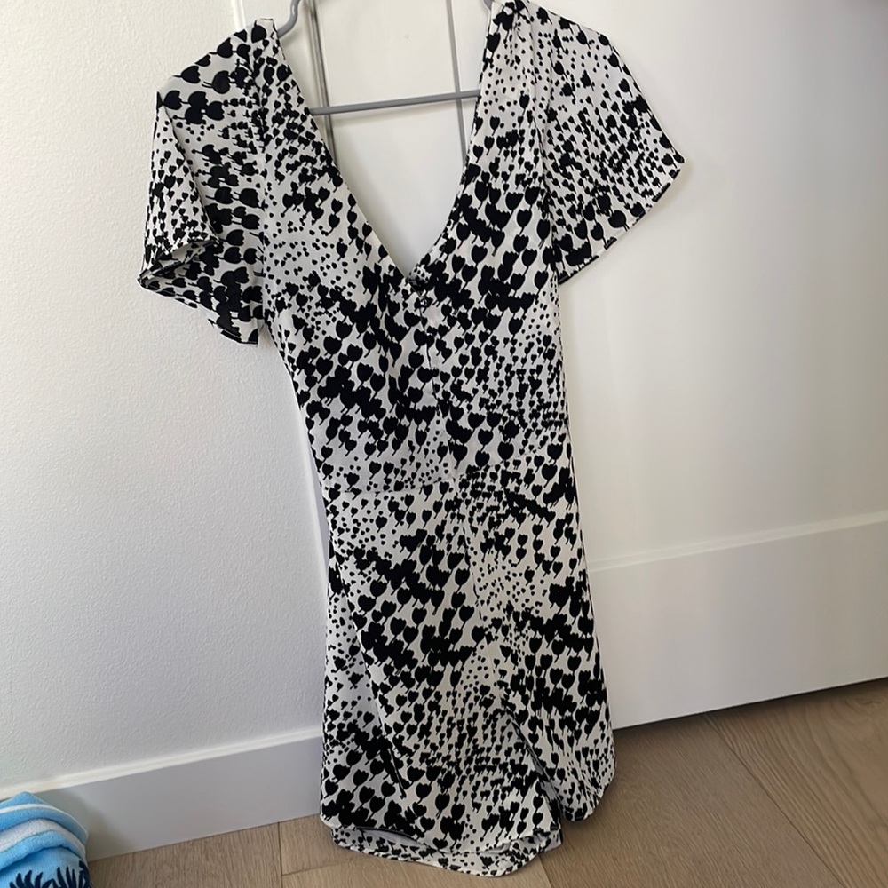 Zara Black and White Open Back Romper